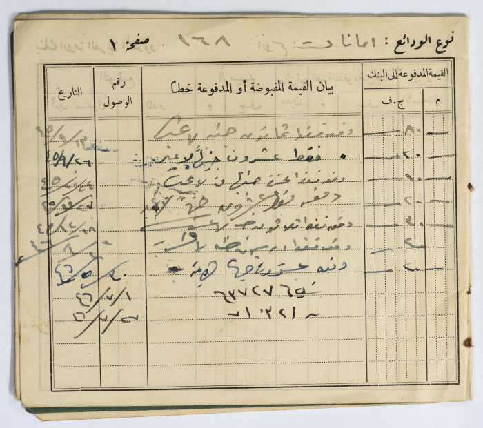 Amir Da'na's Trust Fund Record at the National Arab Bank Limited