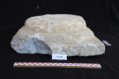 Marble column base, Al-Qarara, 2025
