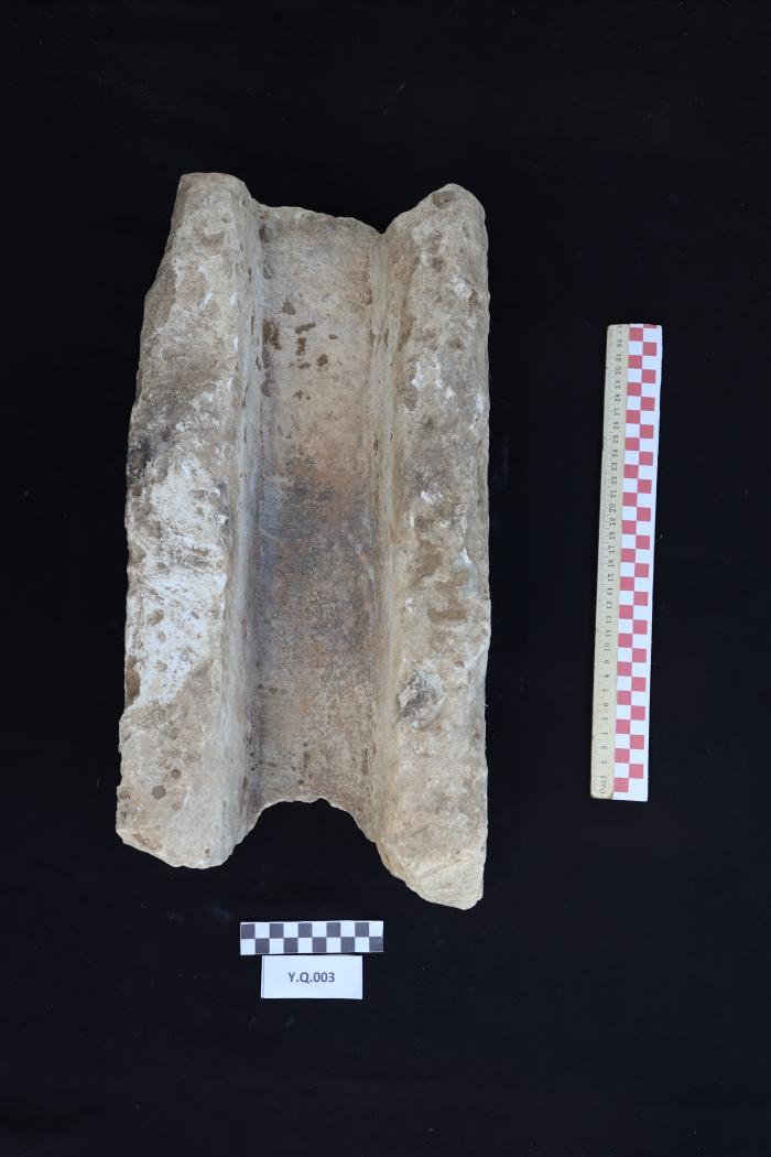 Part of a stone waterway, Al-Qarara, 2025