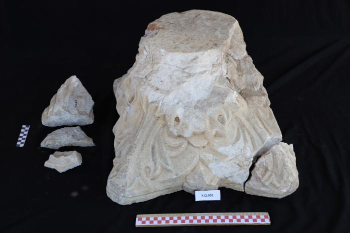 Marble column capital, Al-Qarara, 2025