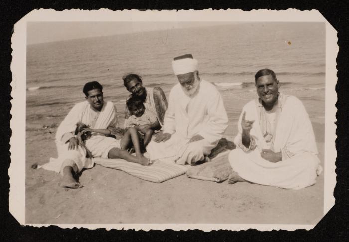 A members from Al Shawwa family relaxing on the port, Gaza, 1937
