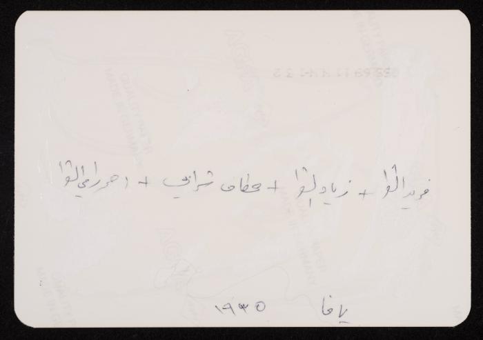 عطاف شرابي وفريد الشوا وطفليهما، يافا، 1935