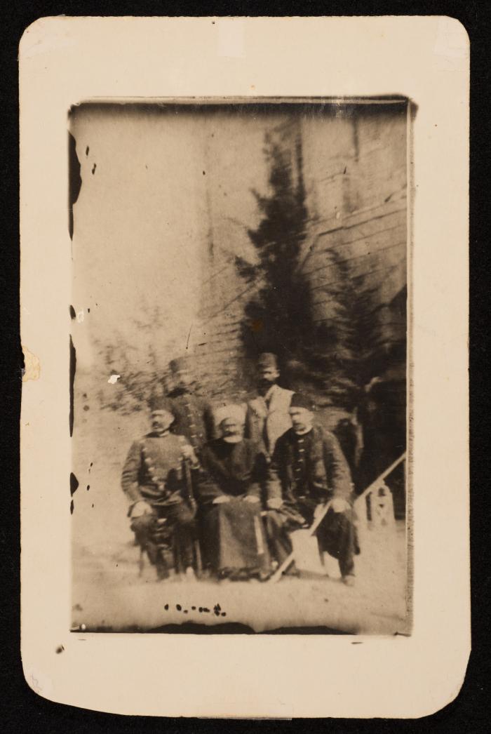 Fareed Al Shawwa with his father and others, Damascus, 8 January 1925