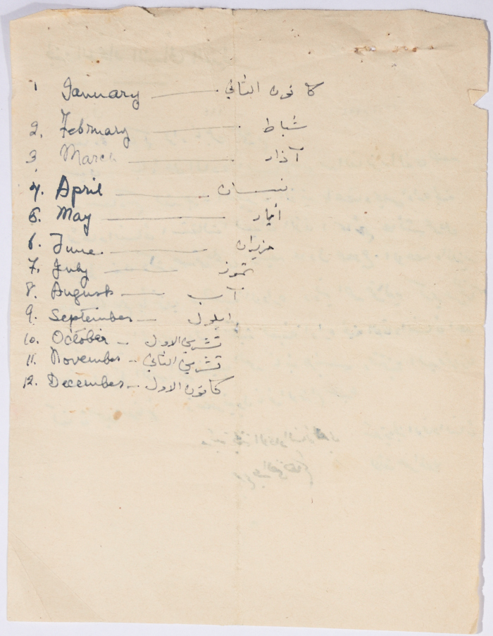 رسالة من مريم هاشم إلى حاكم لواء نابلس، 1940-1949