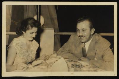 Ismat al-Dajani and his fiance Ayda Nashashibi, Beirut, 1954