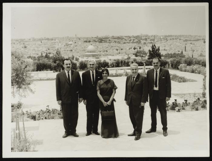 Ismat al-Dajani with an official delegation, Jerusalem, 1966