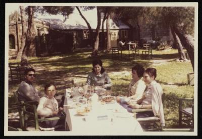 Ayda Nashashibi while eating the food, Jerusalem, 1967 