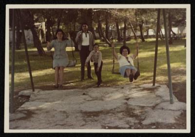 Photograph in front of a park, Jerusalem, 1967
