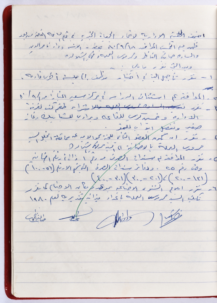 The Union of Charitable Societies - Hebron: Board Meeting Minutes No. 12, 1980