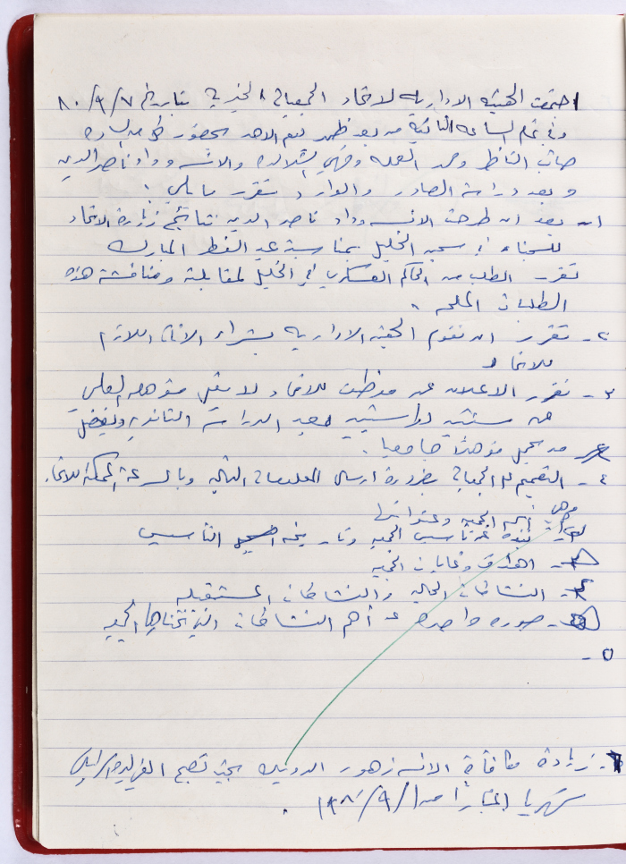 The Union of Charitable Societies - Hebron: Board Meeting Minutes No. 11, 1980