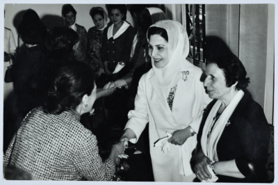 Queen Zein al-Sharaf at the opening ceremony of the Golden Jubilee of the Arab Women Union Society in Jerusalem