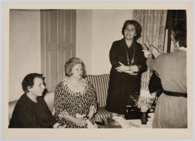 Zalekha Shuhabi with Wasela Borqebeh at the Arab Women Union Society in Jerusalem