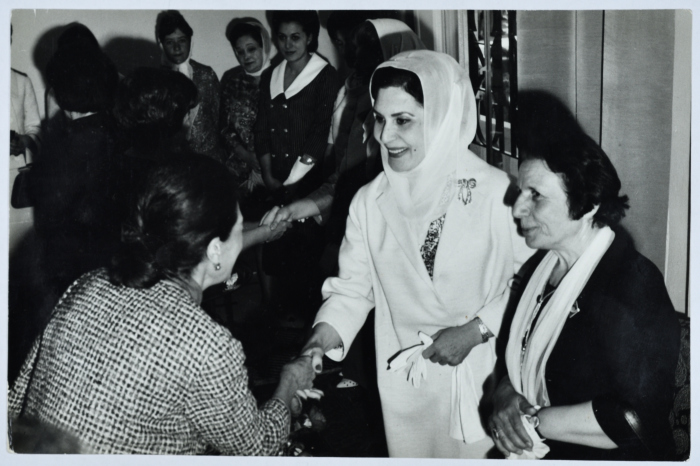 Queen Zein al-Sharaf at the opening ceremony of the Golden Jubilee of the Arab Women Union Society in Jerusalem