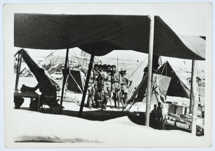 A group of scouts in pioneers camp
