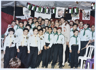 Hebron Youth Club Scouts with Anwar abu ʿisheh