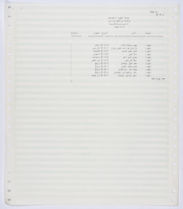 كشف لحالات استشهاد خلال الانتفاضة الأولى