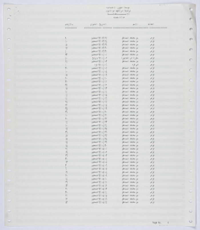 كشف لحالات الإصابة خلال فترة من الانتفاضة الأولى