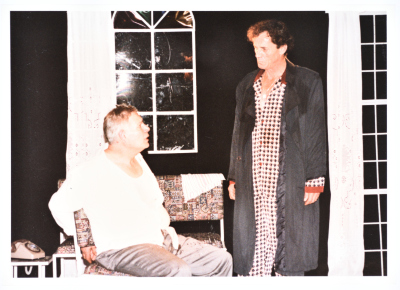 The theatrical performance of "Death and the Maiden" at Al-Kasaba Theatre and Cinematheque