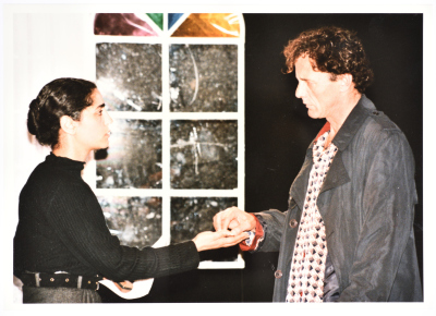 The theatrical performance of "Death and the Maiden" at Al-Kasaba Theatre and Cinematheque