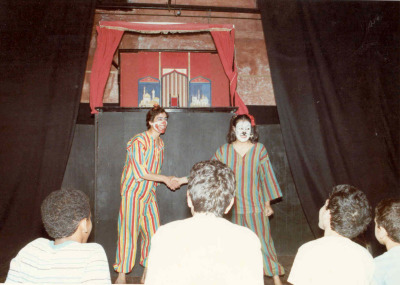 The theatrical performance of "The Clown"  at Al-Kasaba Theatre and Cinematheque