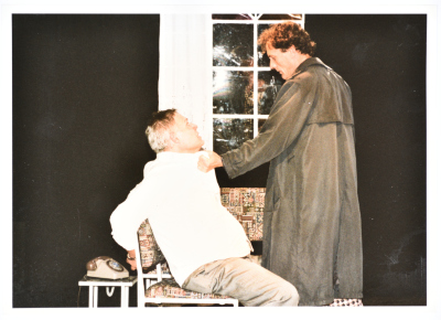 The theatrical performance of "Death and the Maiden" at Al-Kasaba Theatre and Cinematheque