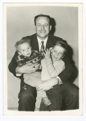 Yasser Amro with His Son Thaer and Daughter Nisreen, 1960- 1969