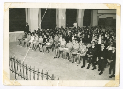 A bunch of students during the graduation ceremony at Terra Santa School in Bethlehem