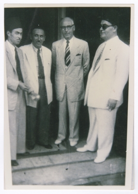 Jeries Abu Rummaneh and his friends during the Exilic period
 on Gaza