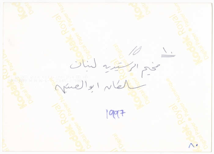 مها السقا مع وفد فلسطيني في مخيم الرشيدية في لبنان