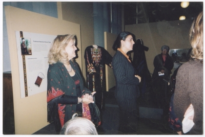 Maha El-Saca and her daughter "Iman" during an Embroidery Exhibition in the University of Chicago Museum