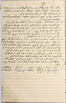 The Minutes of Session No. 78 of the Salfit Municipal Council, 6 November 1953