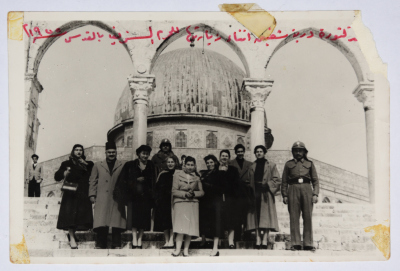 Dr. Durreya Shafiq on a visit to al-Haram ash-Sharif of al-Quds
