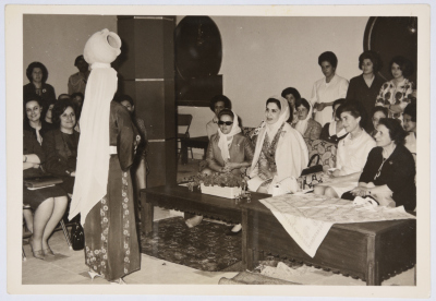 Queen Zein al-Sharaf accompanied by Zalekha Shuhabi in Jerusalem