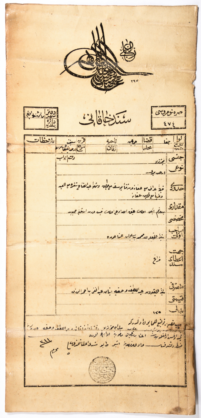 Ottoman Permanent Lease of State-Owned Arable (Tapu) 