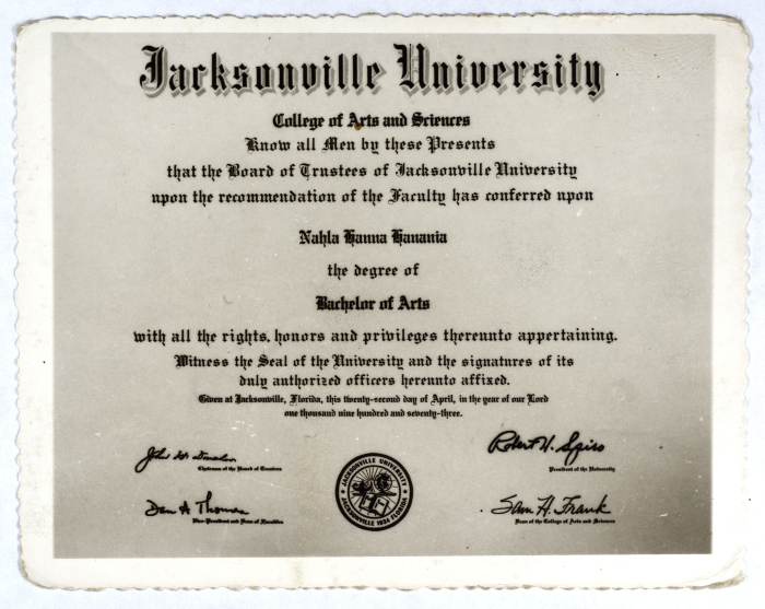 A Copy of Nahla Qura's University Degree 