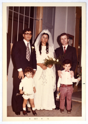 A Photograph of Nahla and Nazih Qura's Wedding, David Photo Studio, 1973
