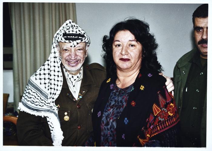 Nahla Qura with Yaser ʿarafat in Ramallah
