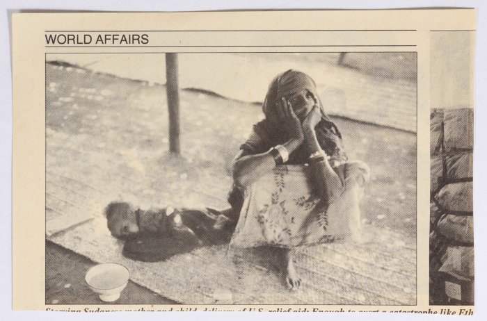 A Shiiti Woman over the Rubble of Her House, a Newspaper Clipping, 1982- 1988