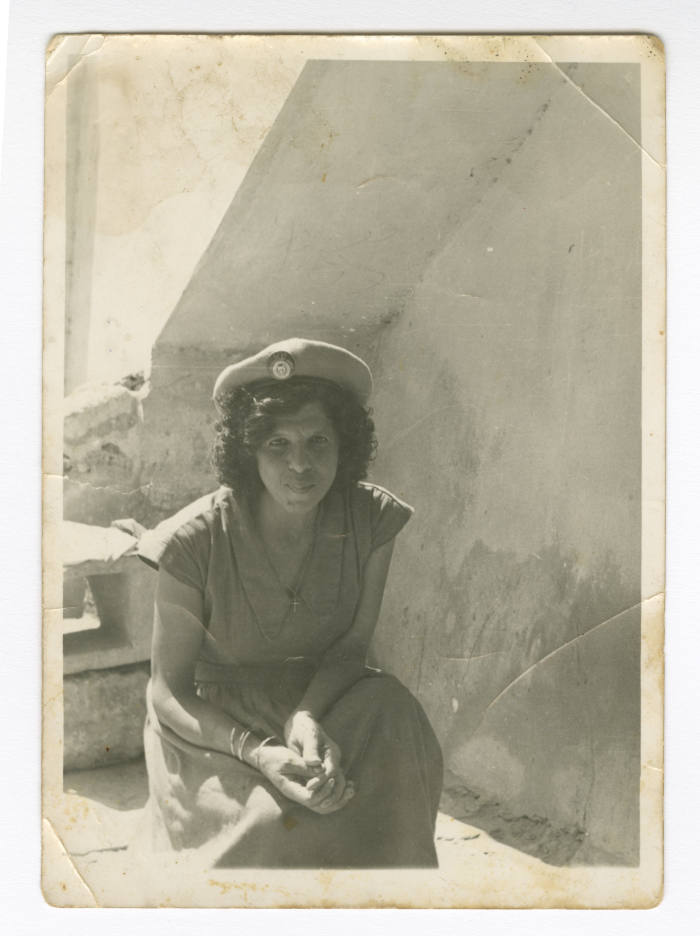 Nuzha Azar in Scout Uniform, Yafa, 1940-1949