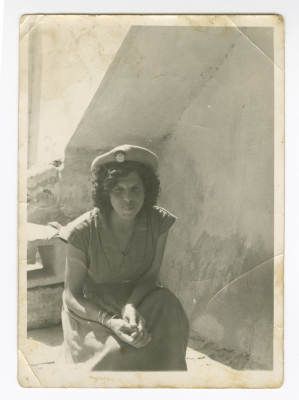 Nuzha Azar in Scout Uniform, Yafa, 1940-1949