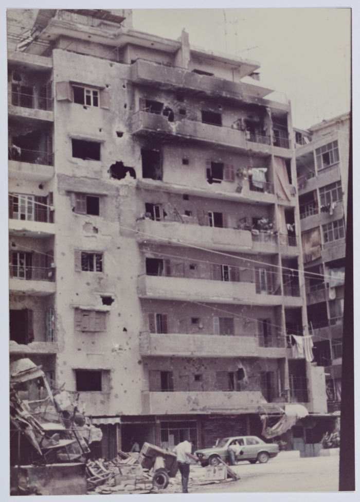The Trail of Destruction in a Palestinian Refugee Camp, Beirut, 1985