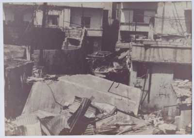 The Trail of Destruction in a Palestinian Refugee Camp, Beirut, 1985