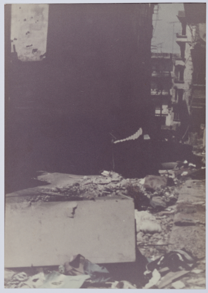 The Trail of Destruction in a Palestinian Refugee Camp, Beirut, 1985