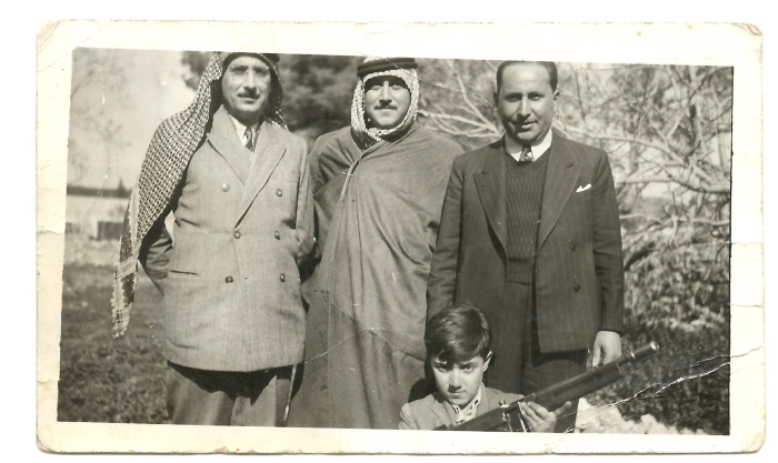 Abdullah and Ibrahim al-Husseini with Musa al-Afifi and Ghaleb al-Khatib, Jerusalem, 1948