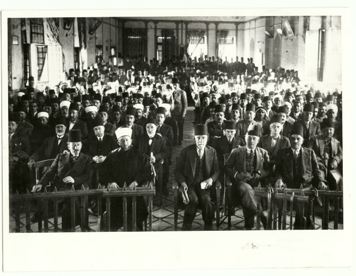 حفل وداع وفد فلسطيني، كلية روضة المعارف- القدس،1930