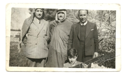Abdullah and Ibrahim al-Husseini with Musa al-Afifi and Ghaleb al-Khatib, Jerusalem, 1948