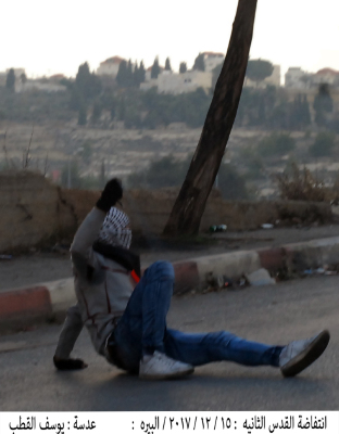 Young men in clashes with the Occupation Forces in Al-Bireh
