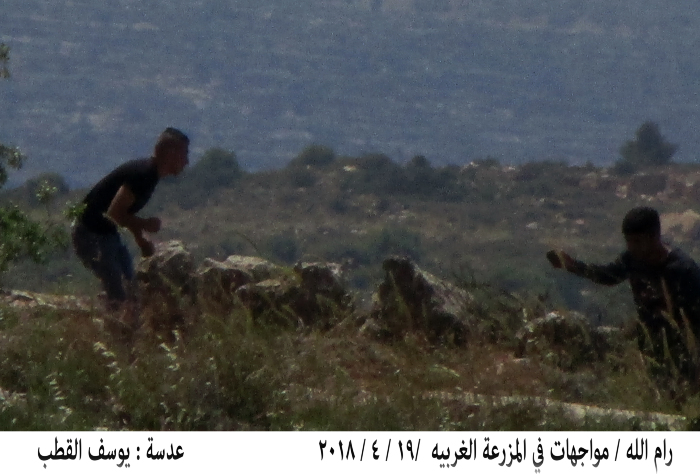 Young men in clashes with the Occupation Forces