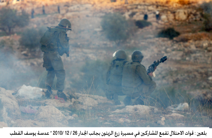 Young men in clashes with the Occupation Forces