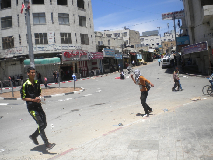 Young men in clashes with the Occupation Forces